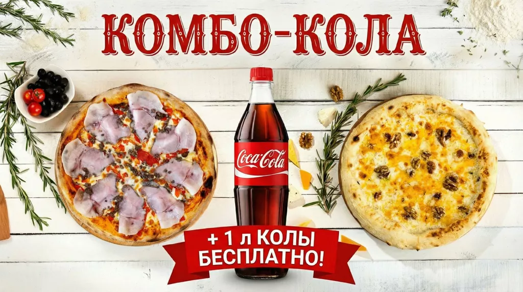 КОЛА В ПОДАРОК, ПРИ ПОКУПКЕ ДАННОГО КОМБО